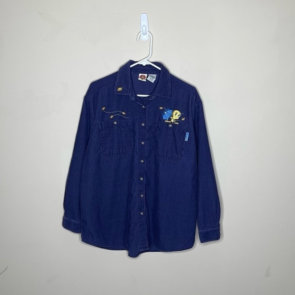 Vintage Looney Tunes Embroidered Tweety Bird Corduroy Shirt - Picture 1 of 4